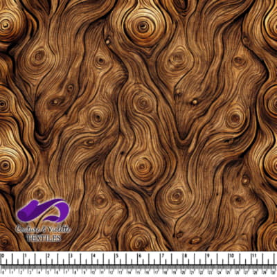 Swirling Wood Grain Pattern Fabric