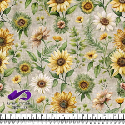 Vintage Sunflower Floral Pattern Design