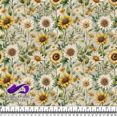 Sunflowers and Daisies Floral Pattern