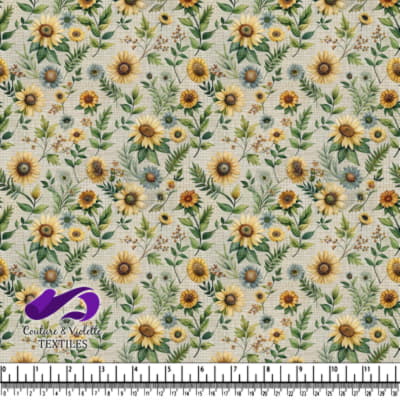Sunflowers and Green Leaves Pattern