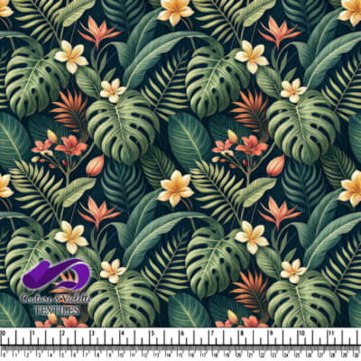 Tropical Leaves and Flowers Pattern