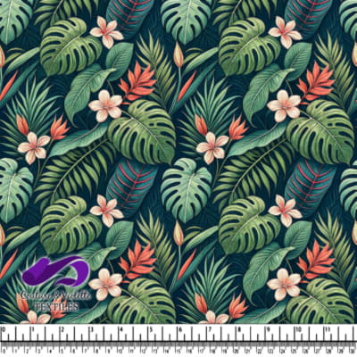 Tropical Leaves and Flowers Pattern