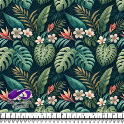 Tropical Leaves and Flowers Pattern