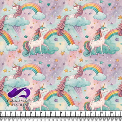Unicorns Rainbows and Stars Fantasy Sky