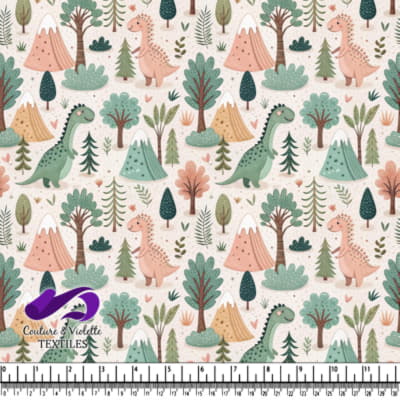 Cute Dinosaurs in Forest Pattern
