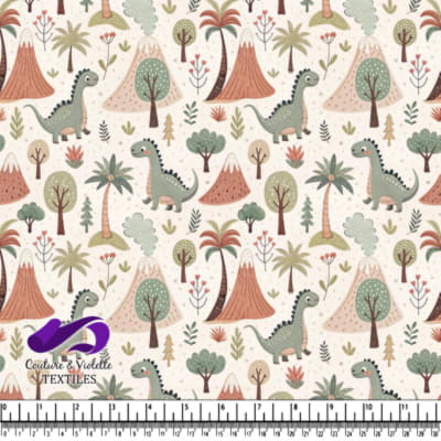 Cute Dinosaurs in a Forest Pattern