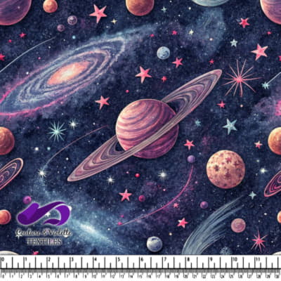 Colorful Outer Space with Planets and Stars