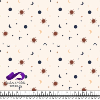 Celestial Pattern with Suns and Moons