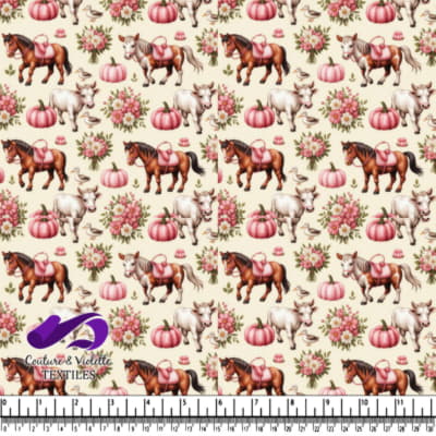 Motif d'Animaux de Ferme et de Citrouilles d'Automne