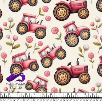Motif Floral de Tracteur Rose
