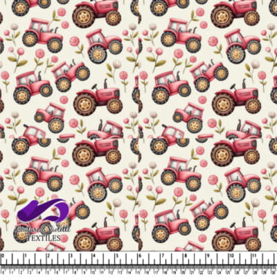 Motif Floral de Tracteur Rose