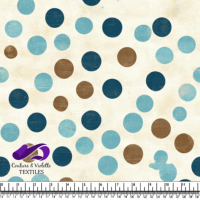 Motif à Pois Bleus et Marron