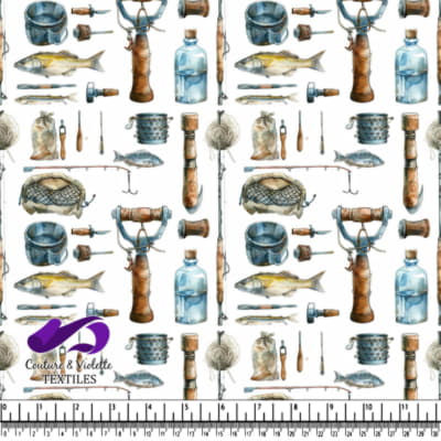 Vintage Fishing Gear Pattern