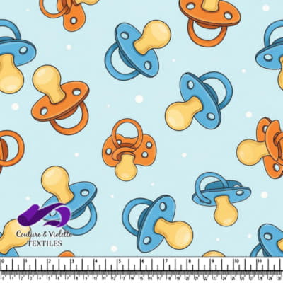 Motif de Tétine Bleu et Orange