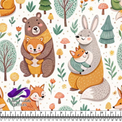 Motif Étreintes d'Animaux des Bois