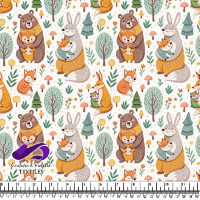 Motif Étreintes d'Animaux des Bois