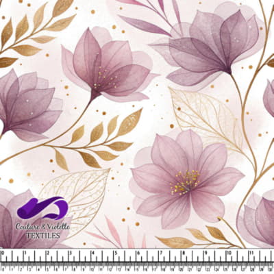 Motif Floral Délicat en Violet