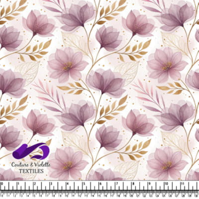 Motif Floral Délicat en Violet