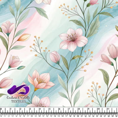 Motif Floral Pastel sur Fond Doux