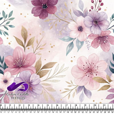 Motif Floral Pastel Doux