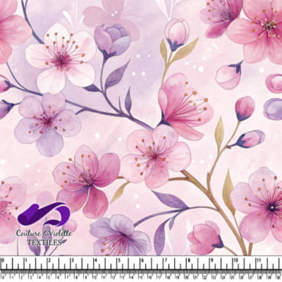 Fleurs de Cerisier Roses et Violettes Douces