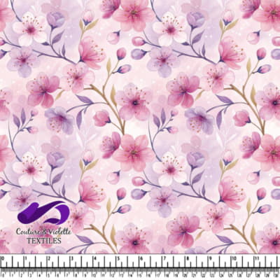 Fleurs de Cerisier Roses et Violettes Douces
