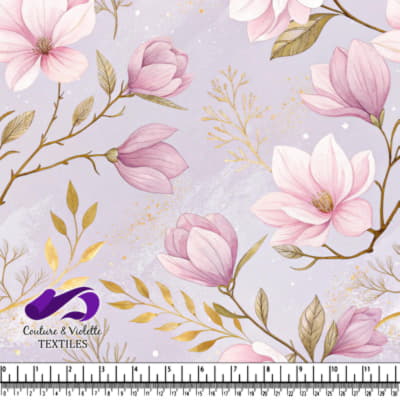 Motif Floral de Magnolia Rose Doux
