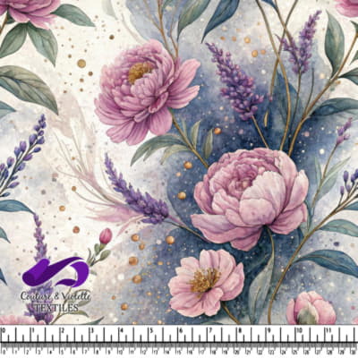 Purple Peonies and Lavender Blooms