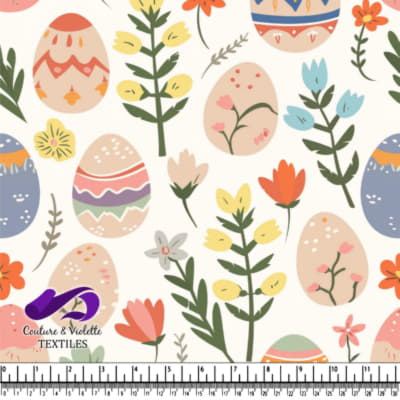 Motif d'Oeufs de Pâques et de Fleurs de Printemps