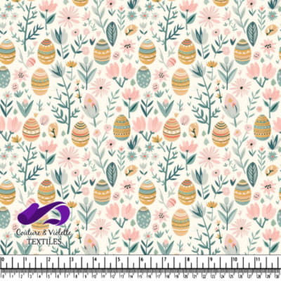 Œufs de Pâques Pastel et Fleurs de Printemps