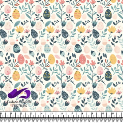 Motif d'Œufs de Pâques et de Fleurs Printanières