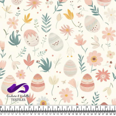 Motif de Pâques avec Oeufs Pastel et Fleurs