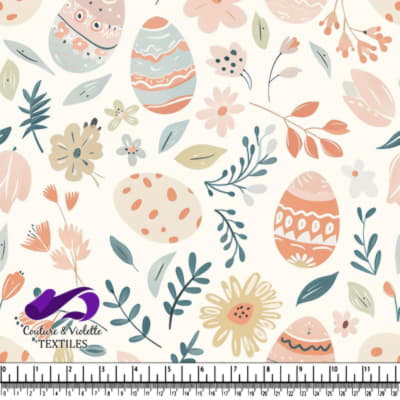 Motif d'Oeufs de Pâques Pastel et Fleurs de Printemps