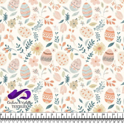 Motif d'Oeufs de Pâques Pastel et Fleurs de Printemps