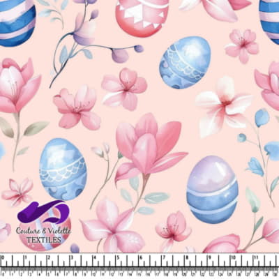 Motif d'œufs de Pâques pastel et de fleurs de printemps
