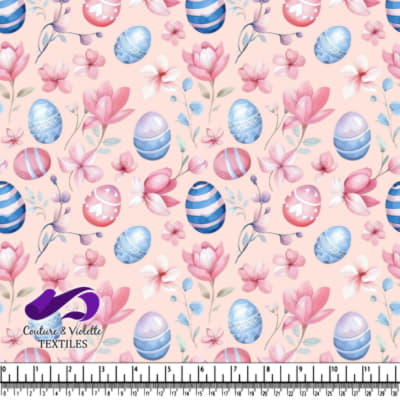 Motif d'œufs de Pâques pastel et de fleurs de printemps