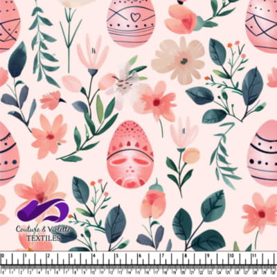Motif d'œufs de Pâques floraux printaniers