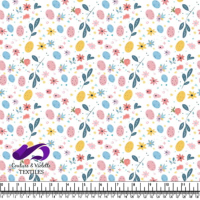Pastel Easter Eggs and Flowers Pattern