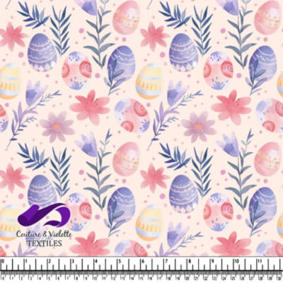 Œufs de Pâques Pastel et Motif Floral