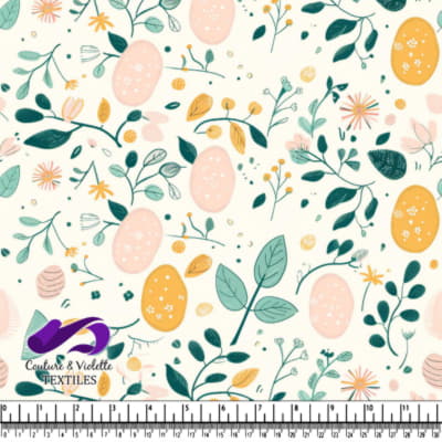 Motif Floral d'Œufs de Pâques