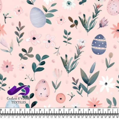Motif d'Oeufs de Pâques Pastels et Fleurs de Printemps