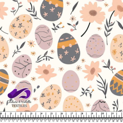 Motif de Pâques avec Oeufs Pastel et Fleurs