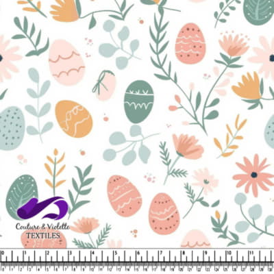 Spring Easter Pattern with Floral Elements