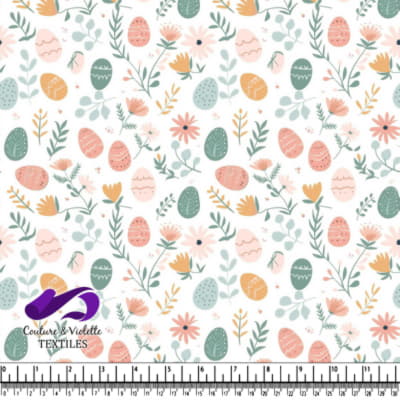 Spring Easter Pattern with Floral Elements