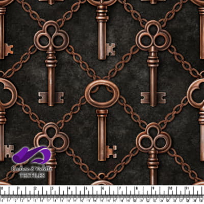 Vintage Skeleton Keys Pattern on Dark Background