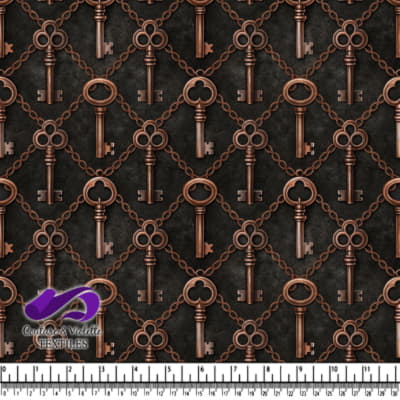 Vintage Skeleton Keys Pattern on Dark Background