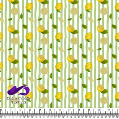 Lemons and Green Stripes Pattern