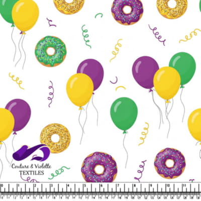 Mardi Gras Donuts and Balloons Pattern