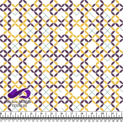 Geometric Pattern with Purple and Yellow Shapes