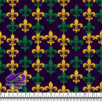 Motif Fleur de Lys Vert et Or